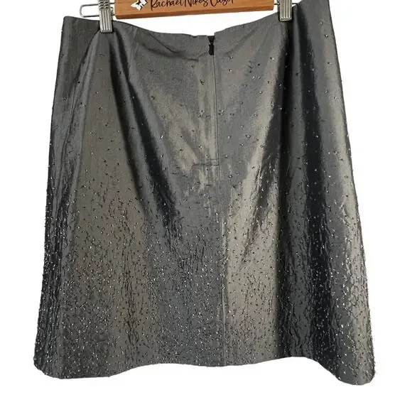 Gap Silver Beaded Fairycore Party Skirt Size 12 Large A-Line - Picture 3 of 5